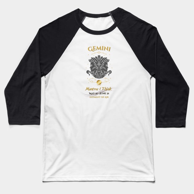 Zodiac Gemini Mantra Baseball T-Shirt by Mazzlo Shop